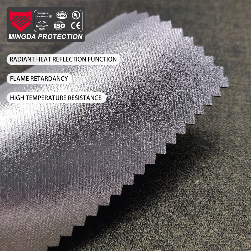 280gsm High-Temperature Aramid Kevlar Fabric Fireproof Pre-Oxidized Fiber with Aluminum Coating Woven Twill Fabric