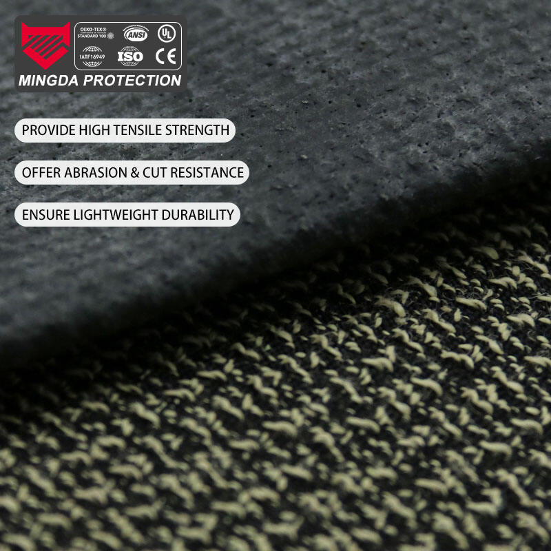 tecido de Aramida Nylon 300gsm Misturado - Alta Resistência à Abrasão e Rasgo para Roupas de Trabalho / Esportivas / Luvas (Preto)