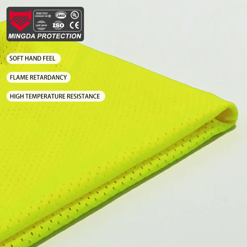 Tecido de Algodão Modacrílico Amarelo Fluorescente Antichama Tricotado