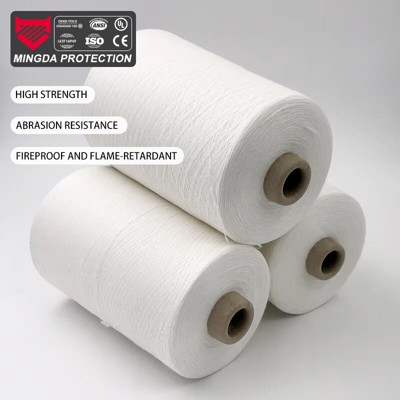 Certificado OEKO-TEX Fio de Modacrilico Branco Retardante de Chama | Mistura de Algodão Torcido para Malha e Roupas PPE