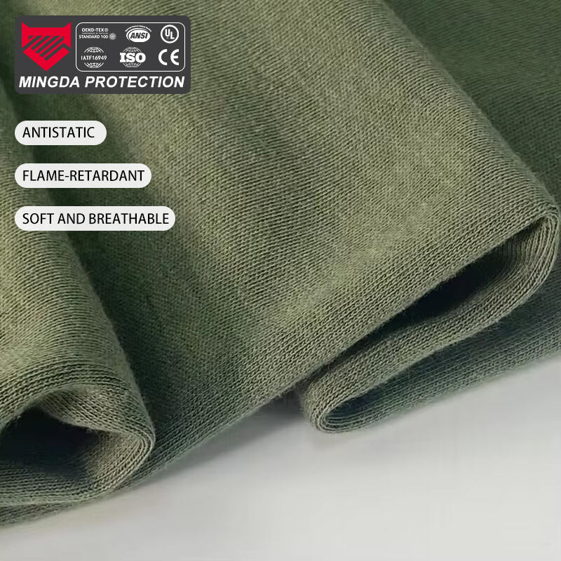 Tecido de Acrílico e Algodão Retardante de Chama para Uniformes - Macio, Antiestático, Bom Caimento, Malha FR para Roupas de Segurança