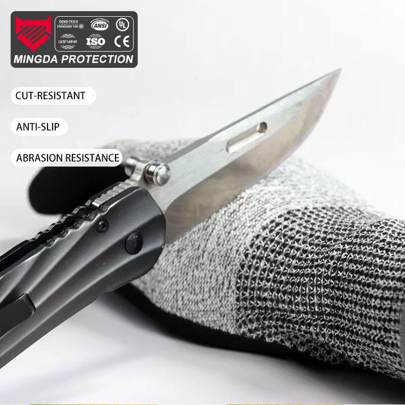 EN 388 Level 5 Cut Resistant Gloves - Black Nitrile Coated HPPE Work Gloves, High Dexterity & Anti-Slip for Mechanics