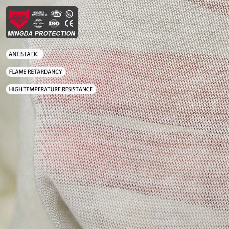 Modacrylic Cotton Interlock Knitting Fabric White Flame Resistant Work Uniform Fabric