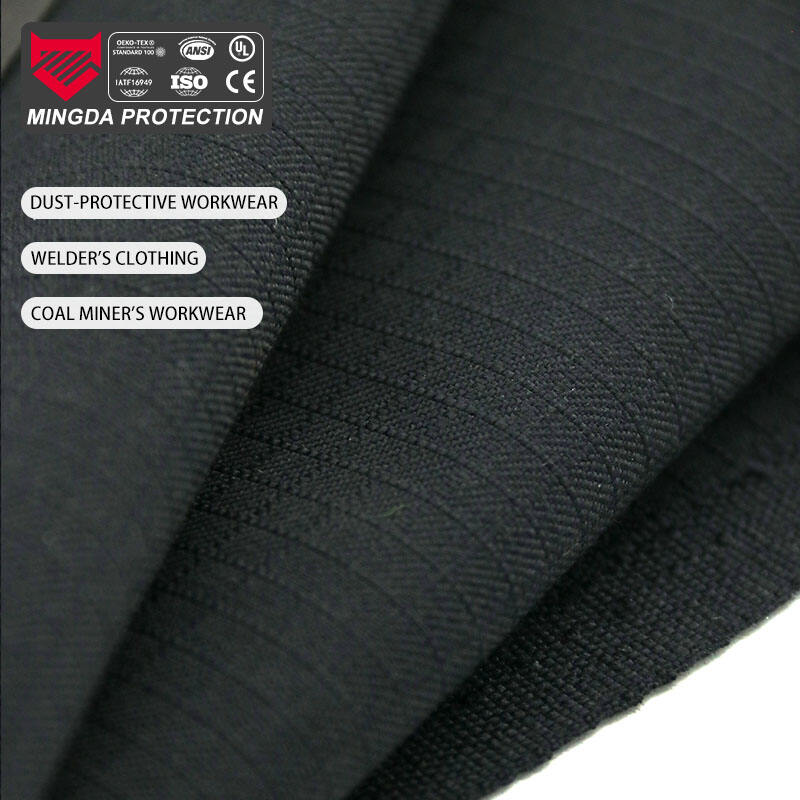 Tecido Ripstop Meta-Aramid Dope Dyed com Fio Antiestático | Tecido Retardante de Chama para Roupas de Trabalho e Uniformes