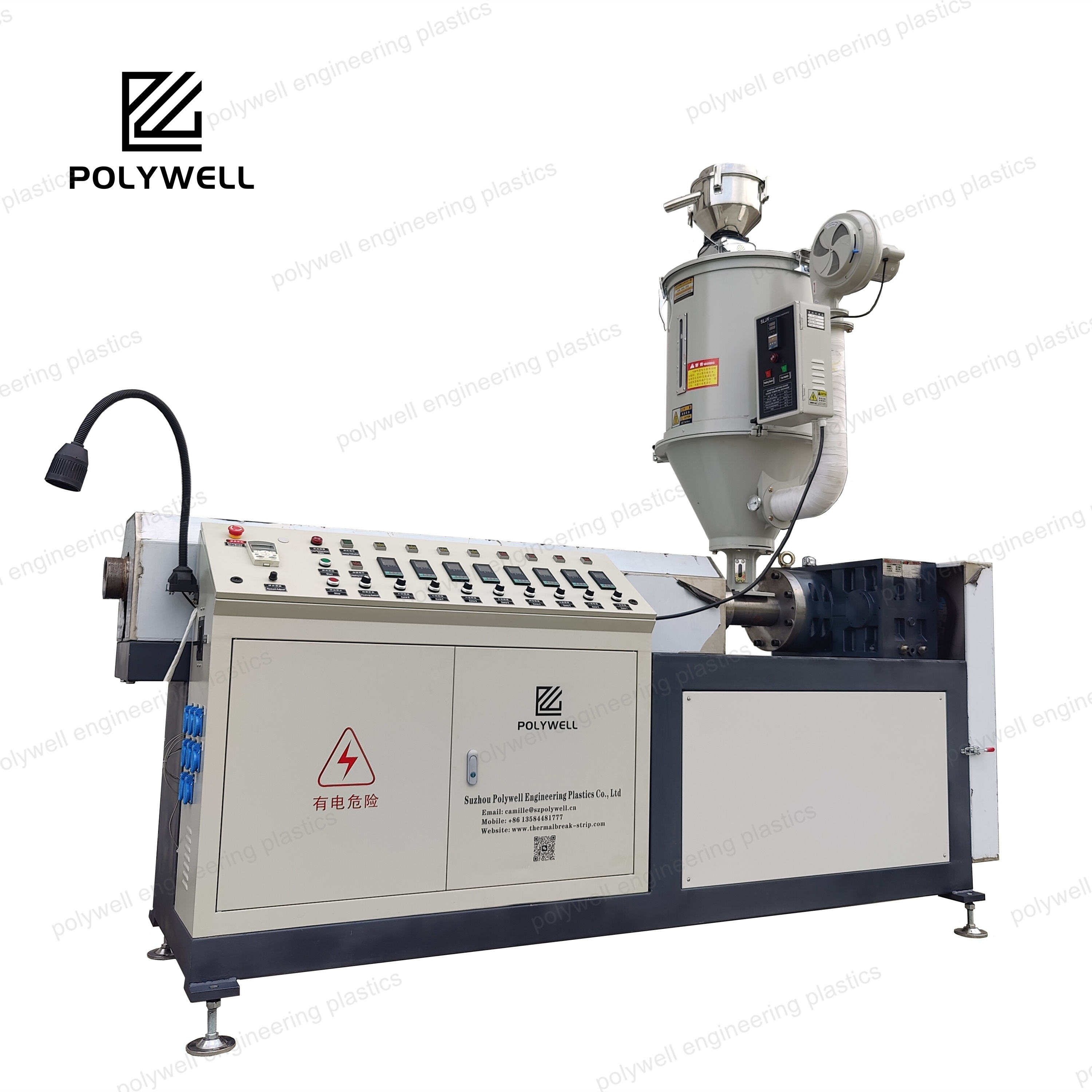 Yas Polyamide Sawb Extrusion Kab Ib Leeg Ntsia Hlau Extruder PA66 GF25 Txoj Kev Ua Haujlwm Extruding Tshuab