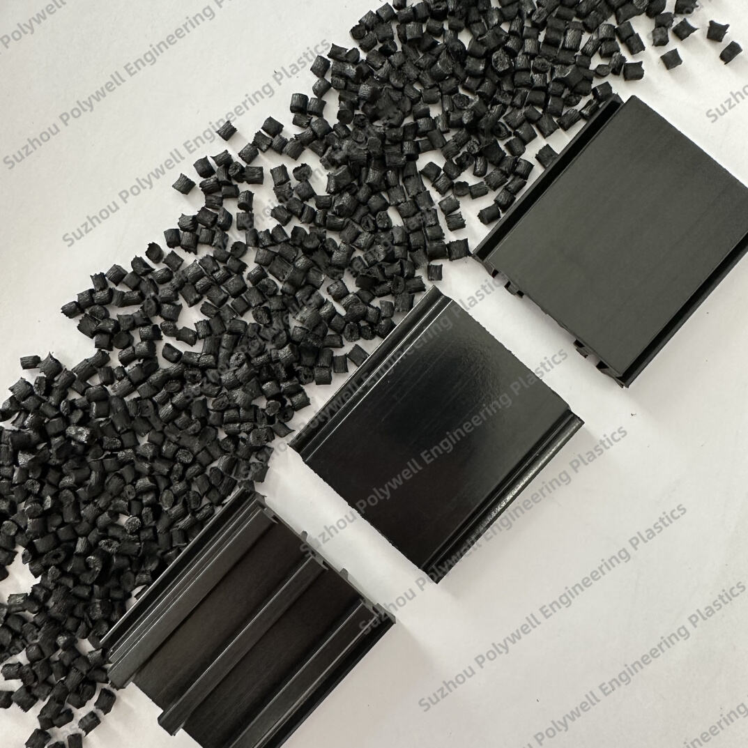 Black Plastic Granules Made of Nylon PA66 Resin and Glass Fiber for Extrusion Heat Insulation Building Material