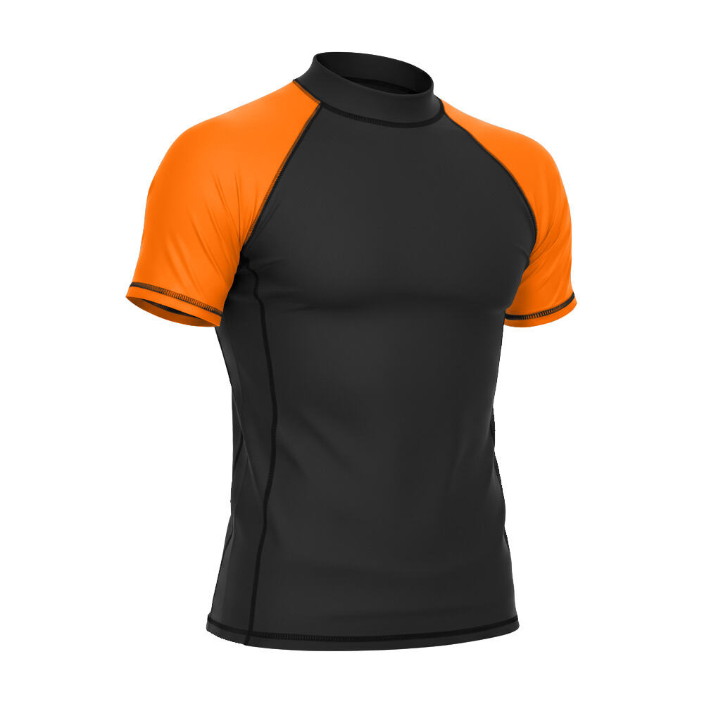 맞춤형 남성용 서프 래시가드, 수영·서핑·다이빙·수상 스포츠용 빠른 건조 반팔 래시가드, 자외선 차단 셔츠