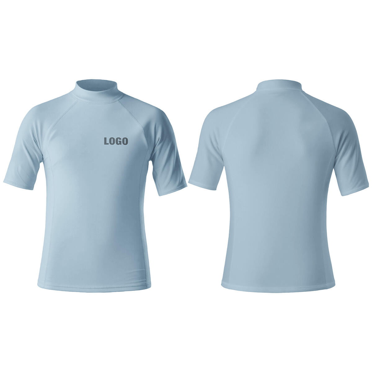 UPF 50+ 자외선 차단 기능의 빠른 건조 래시 가드 반팔, 맞춤형 서핑 수영 래시 가드, 해변 및 워터 스포츠 패들 보드용 흰색