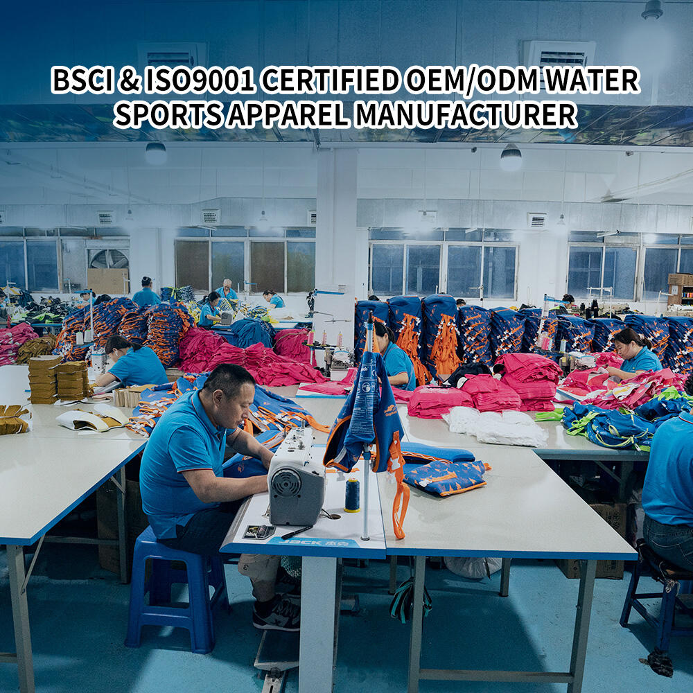 Gecertificeerd OEM/ODM-bedrijf voor watersportkleding volgens BSCI & ISO9001 · Betrouwbare productie · Punctuele levering · Vertrouwd door wereldwijde merken