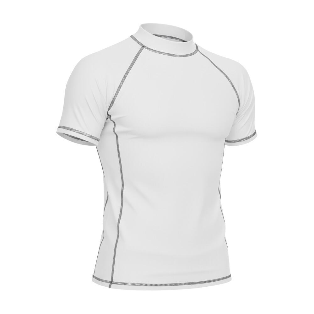 맞춤형 남성용 서프 래시가드, 수영·서핑·다이빙·수상 스포츠용 빠른 건조 반팔 래시가드, 자외선 차단 셔츠