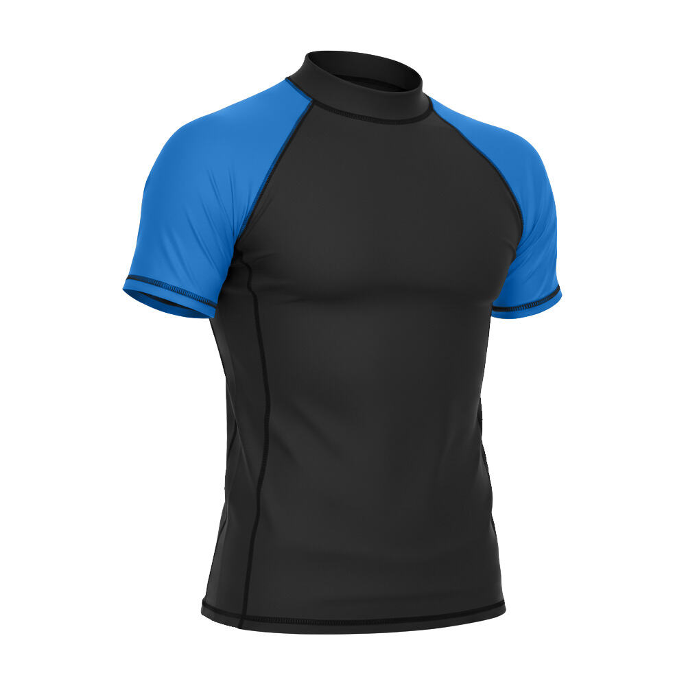 맞춤형 남성용 서프 래시가드, 수영·서핑·다이빙·수상 스포츠용 빠른 건조 반팔 래시가드, 자외선 차단 셔츠