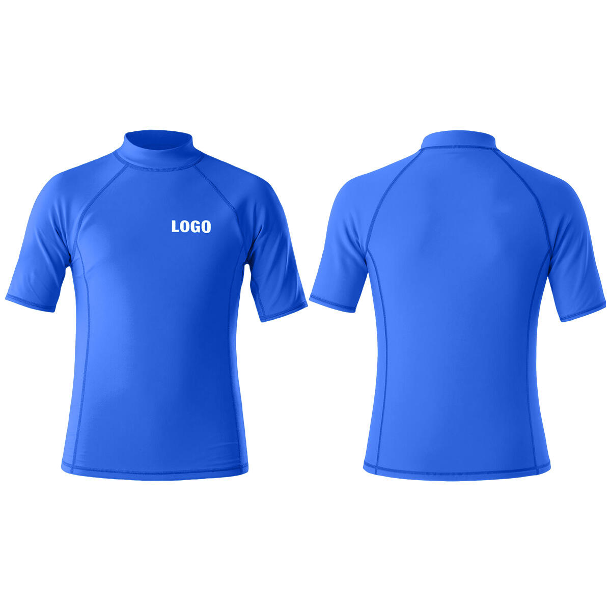 UPF 50+ 자외선 차단 기능의 빠른 건조 래시 가드 반팔, 맞춤형 서핑 수영 래시 가드, 해변 및 워터 스포츠 패들 보드용 흰색