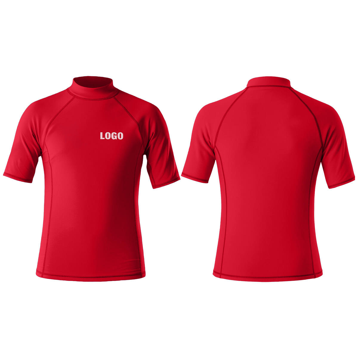 UPF 50+ 자외선 차단 기능의 빠른 건조 래시 가드 반팔, 맞춤형 서핑 수영 래시 가드, 해변 및 워터 스포츠 패들 보드용 흰색