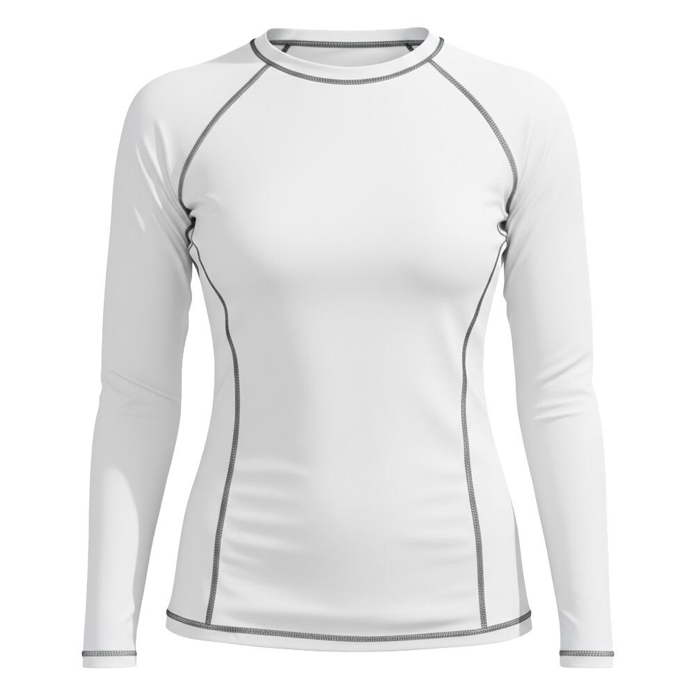 서브리메이션 프린트 여성용 래시가드, UPF 50+ 롱슬리브 래시가드, 맞춤 로고 가능, 자외선 차단 서프 수영복 탑