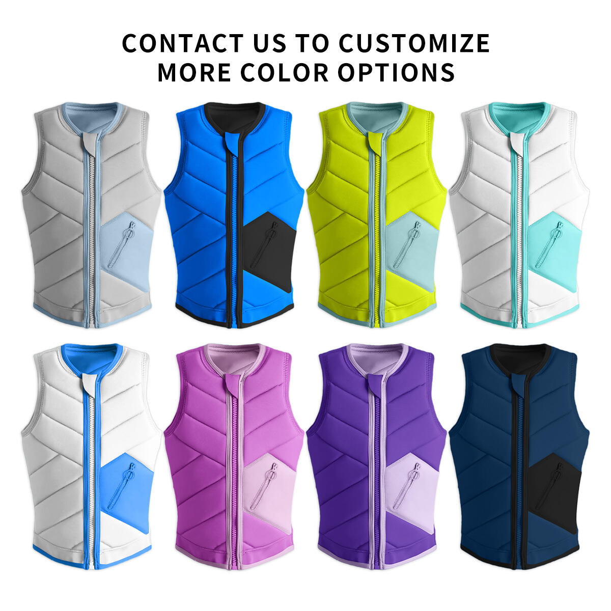 Giubbotto salvagente Wakeboard Impact con logo personalizzato, giubbotto salvagente per adulti, uomo e donna, giubbotto salvagente in schiuma PVC, giubbotto salvagente in neoprene per rafting e canottaggio