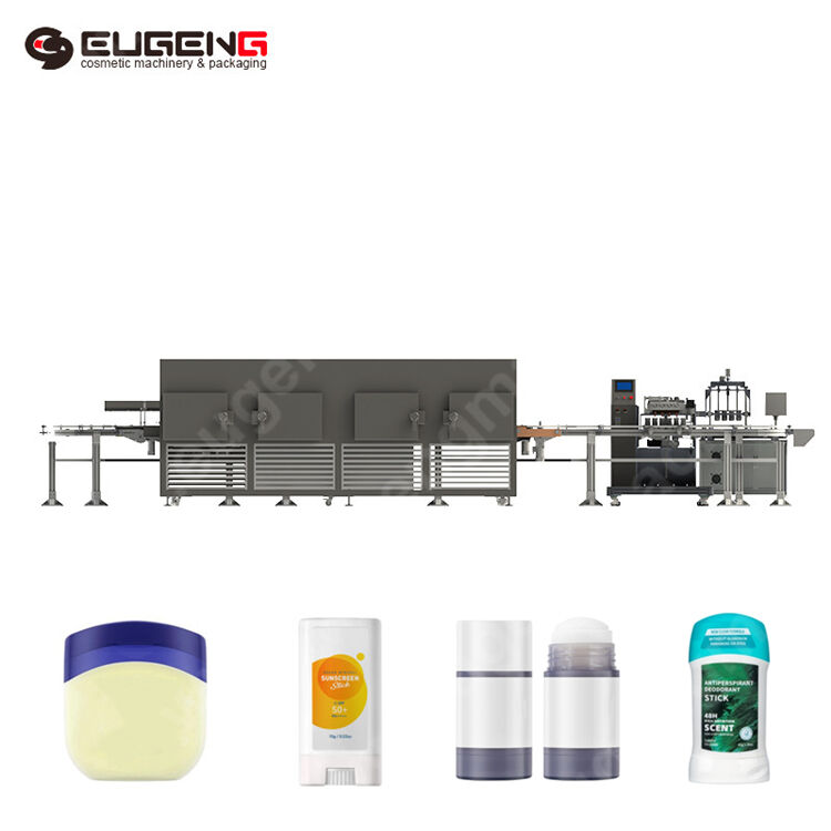 linea di produzione per macchina ad 4 ugelli per riempimento stick deodorante
