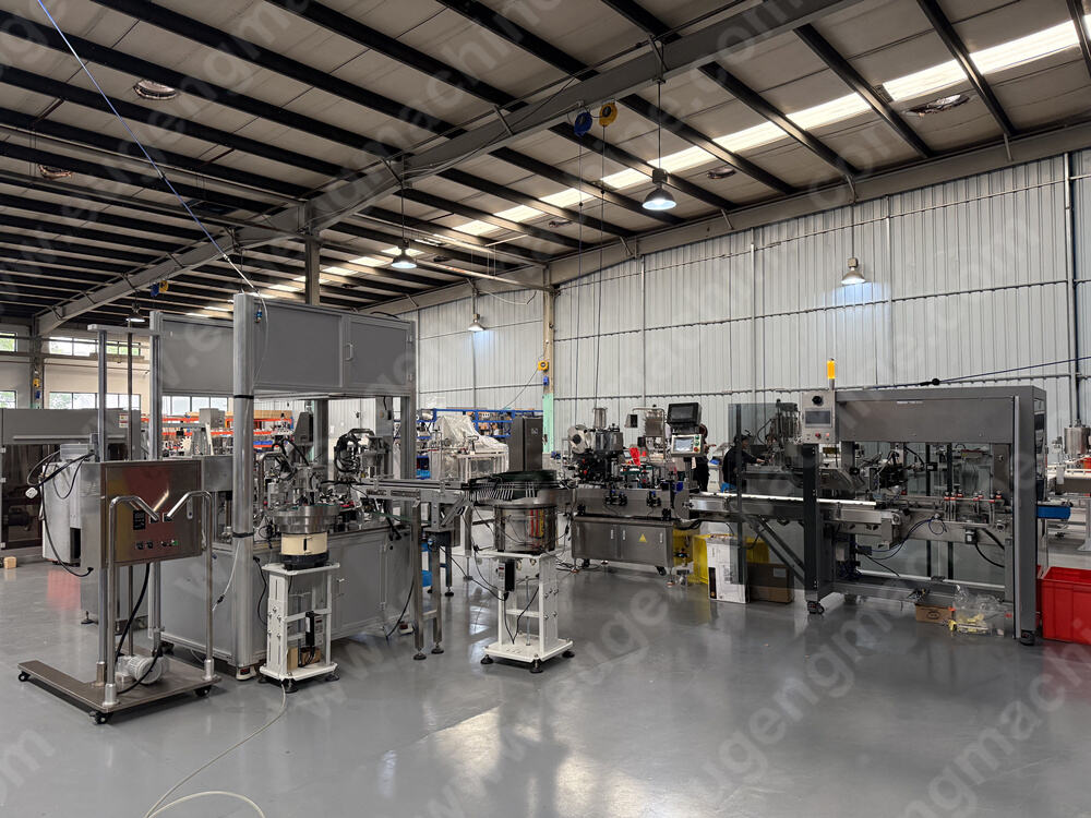 Full automatic lip gloss filling,capping,weighing,labeling,cartoning machine