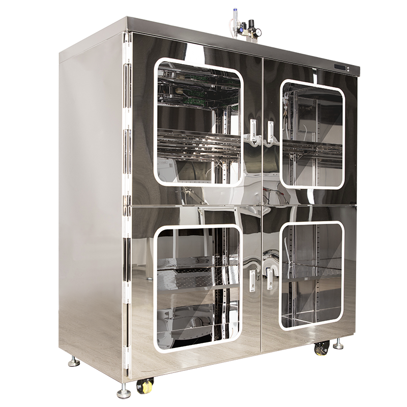 Double mirror stainless steel nitrogen cabinet