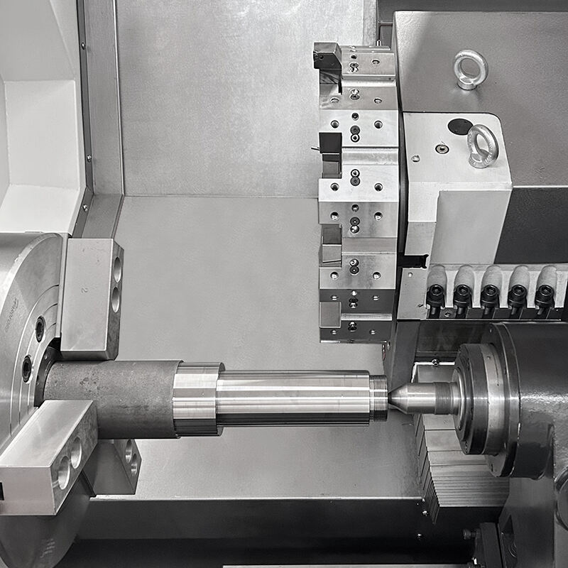 Torno CNC compacto de leito inclinado com alta eficiência para produção de pequenos lotes