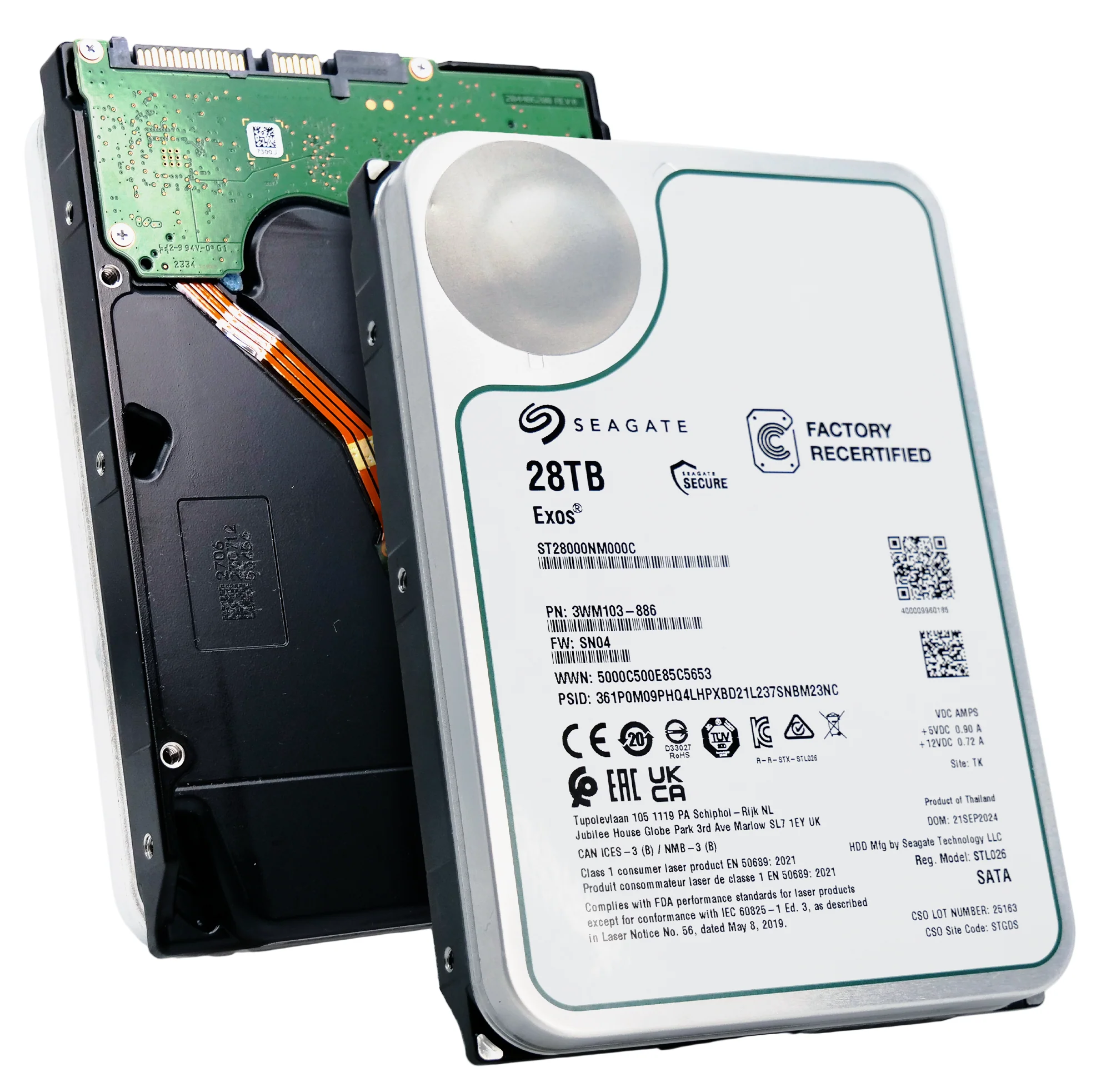ST28000NM000C Seagate Exos X28 Enterprise Hard Drive ST28000NM000C – 28TB High-Capacity Storage with 7200 RPM Speed, 512MB Cache & SATA 6Gb/s Interface for Mission-Critical Data Centers