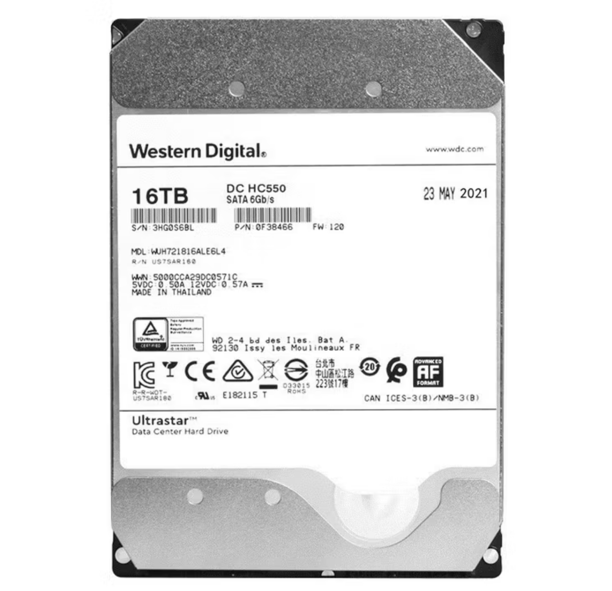 WUH721816ALE6L4 HGST Ultrastar He10 Enterprise Hard Drive WUH721816ALE6L4 – 16TB High-Capacity Storage with 7200 RPM Speed, 256MB Cache & SATA 6Gb/s Interface