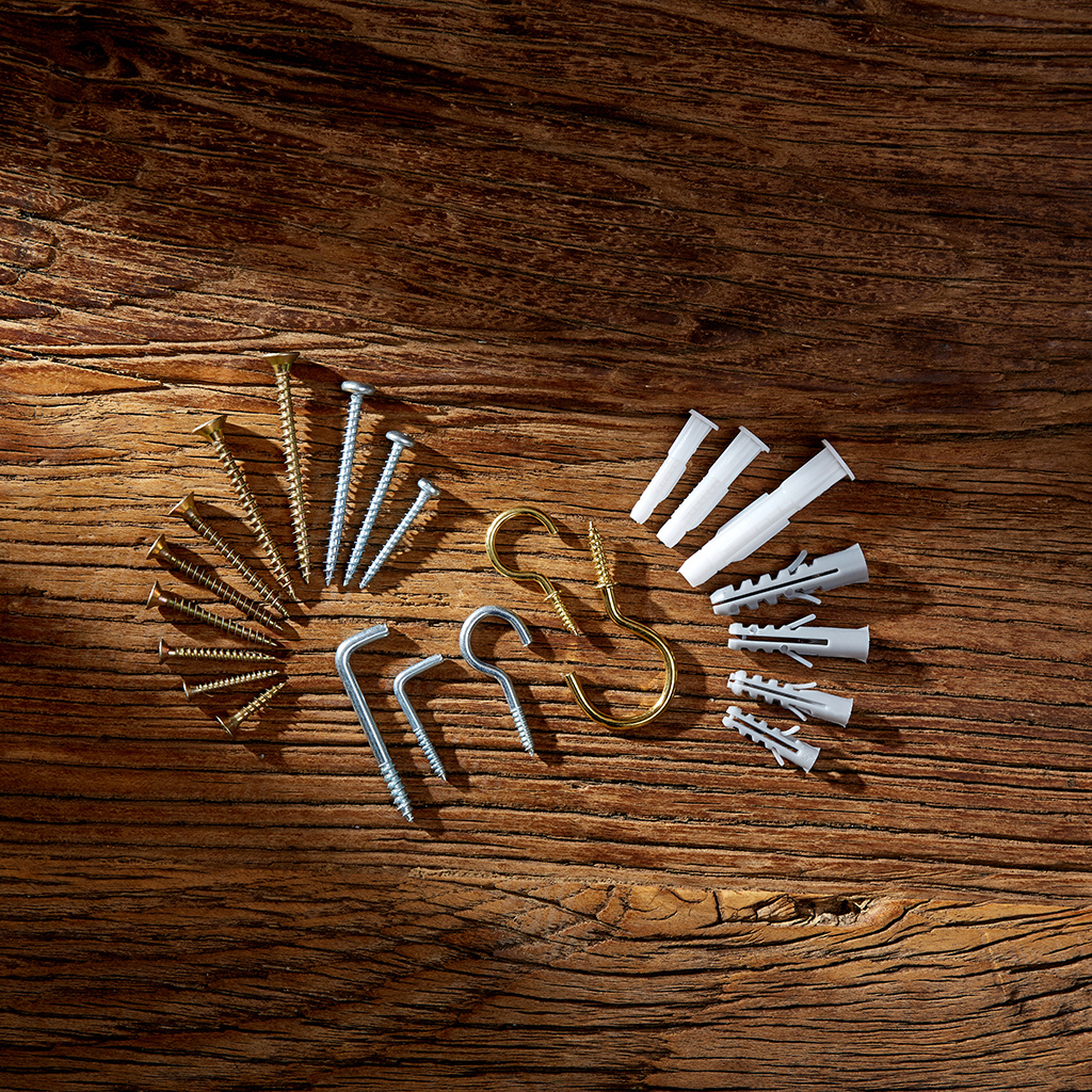 Fasteners secure objects via threads, rivets, or locks for structural stability.