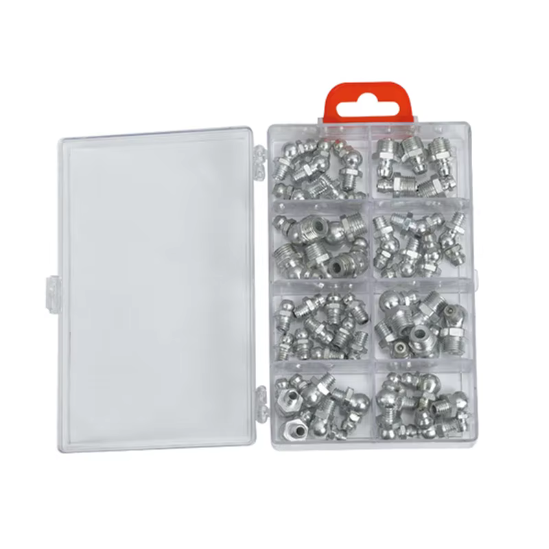 Low price hardware assortment kit 45pcs iron zinc plated grease fittings type supplier