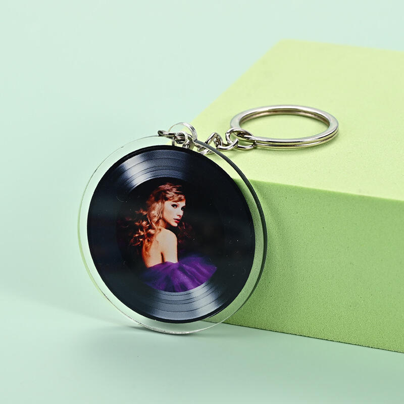 Chinese Supplier Customized Your Music Record CD Acrylic Key Chain For Gift