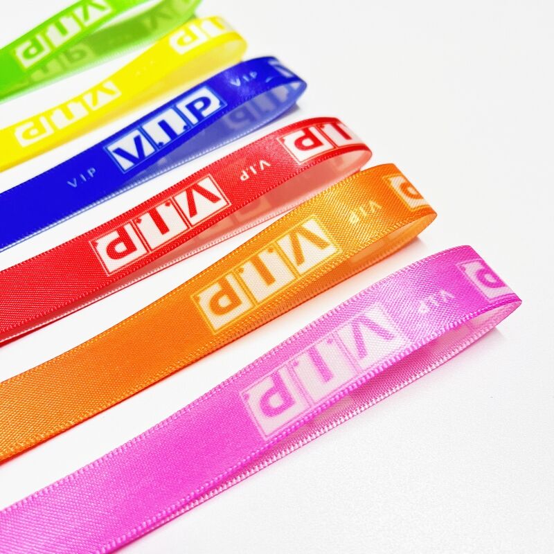 Oem Event Woven Polyester Wristband Custom Party Concert One Time Using Soft One Side Printed Adjustable Id Event Woven Wristband