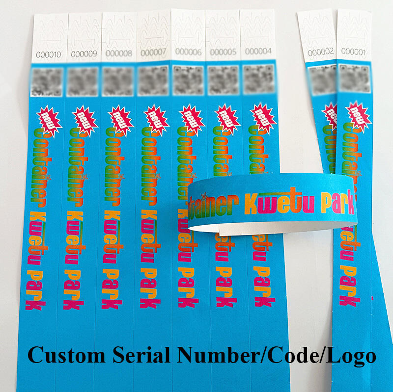 Suppliier Waterproof Custom Tyvek Paper Wristband WIth Bra code QR code Serial Number For Event