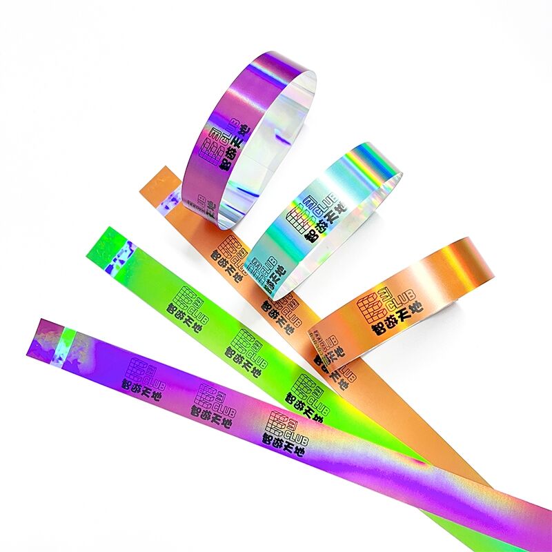 Chinese Supplier CHeap Holographic Laser Disposable Activity Concert Colorful Shiny Wristbands - Your Event's Best Companion! 