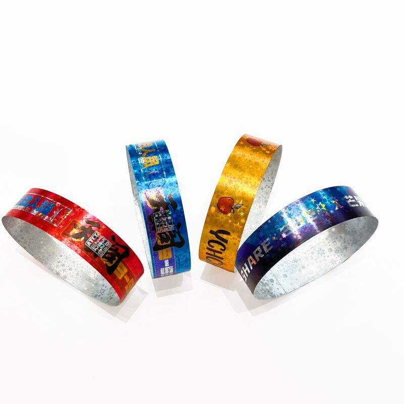 Disposable Custom Theme Amusement Park Concert Club Admission Paper Ticket Bracelets Waterproof Writable Logo Tyvek Wristbands