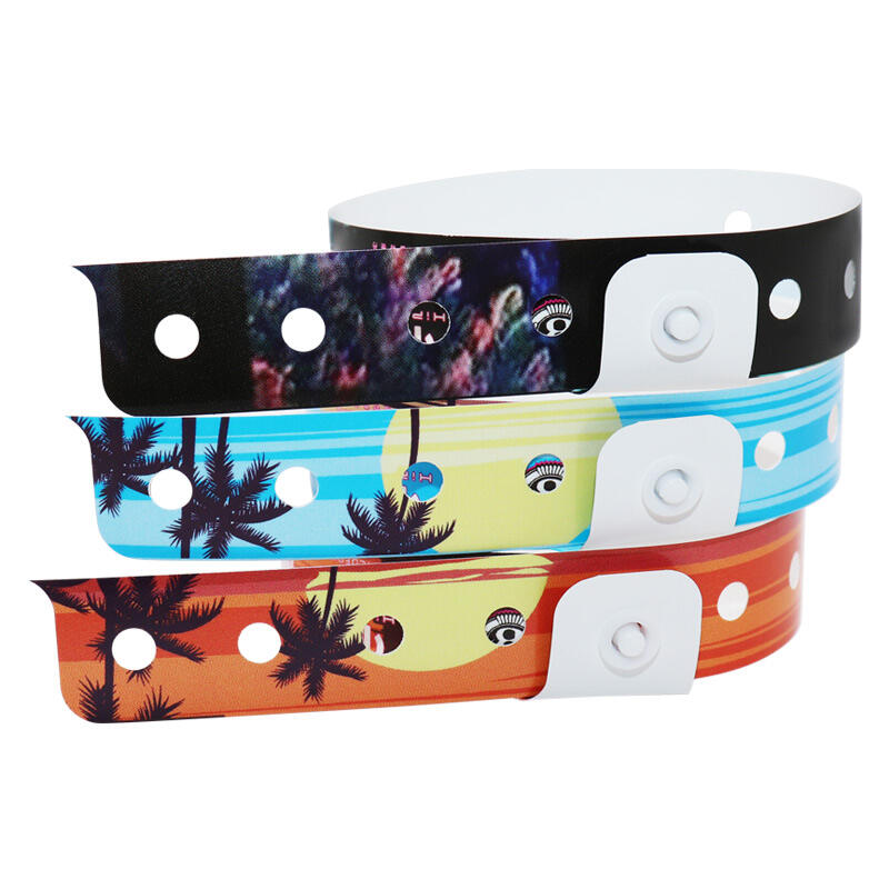 Custom Waterproof Disposable Event Bracelets Wristbands PVC Event Festival Park Concert One Time Using Plastic Paper Wristband manufacture