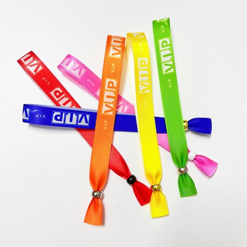 Chinese Low MOQ Manufacturer Wholesale Customizable Logo Printed Woven Fabric Bracelet For One time Event