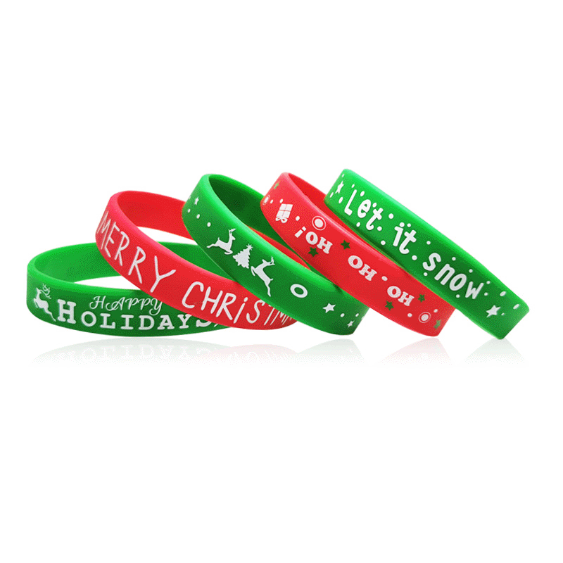 Euramerican Style Custom Promotional Print Logo Silicone Wristband Bracelet Rubbery Brief Words Bracelet Wristband factory