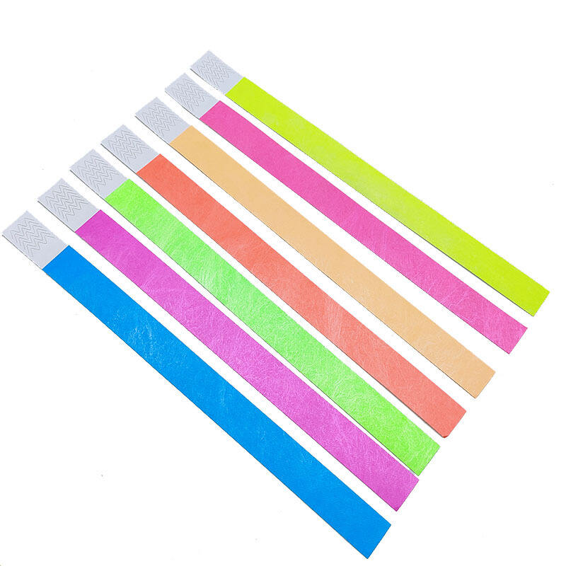 Neon Color Supplier Wholesale Custom Disposable Tyvek Paper Wristband WIth QR Code Serial Number