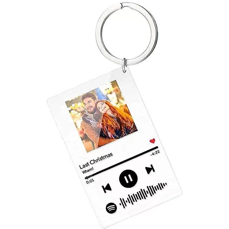 Customized Your Acrylic Key Chain With Spotify Code For Gift