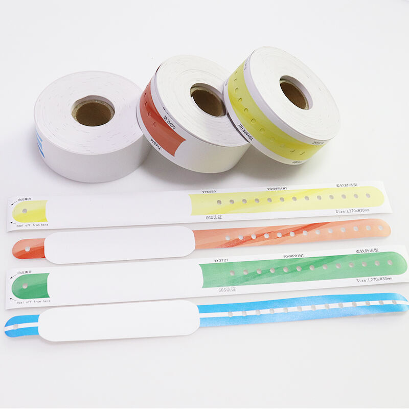 Disposable Custom Single Layer PVC Vinyl Theme Amusement Park Paper Admission Ticket Bracelets Waterproof Coloured Wristbands factory