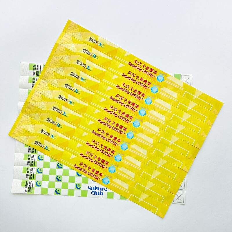 Disposable One Time Custom Waterproof Tyvek Paper Bracelets Theme Swimming Pool Party Paper Admission Tickets Tyvek Wristbands details