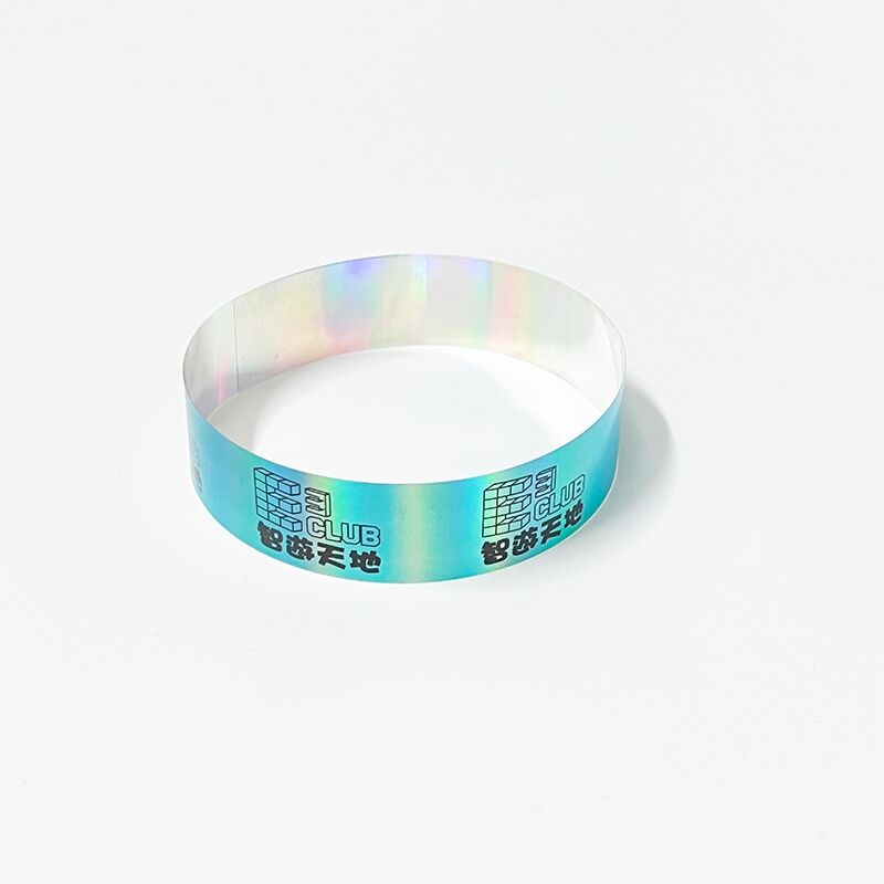 Disposable Holographic Laser Activity Wristbands: Unlock the Fun! Ideal for festivals, concerts, and parties. 