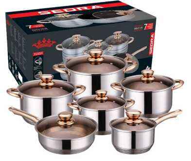 12pcs pot sets with induction