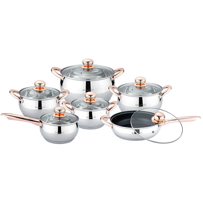 12pcs pot sets with induction