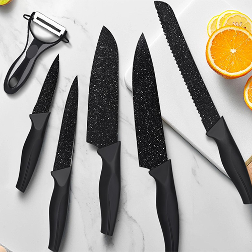  3Cr13 Black 6-Piece Knife Set