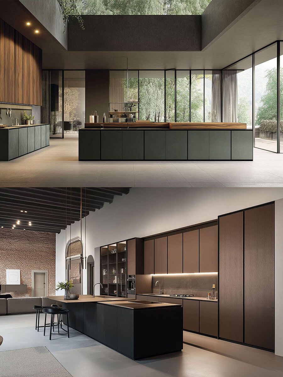 Modern Integrated Kitchen Cabinet & Island Sets
