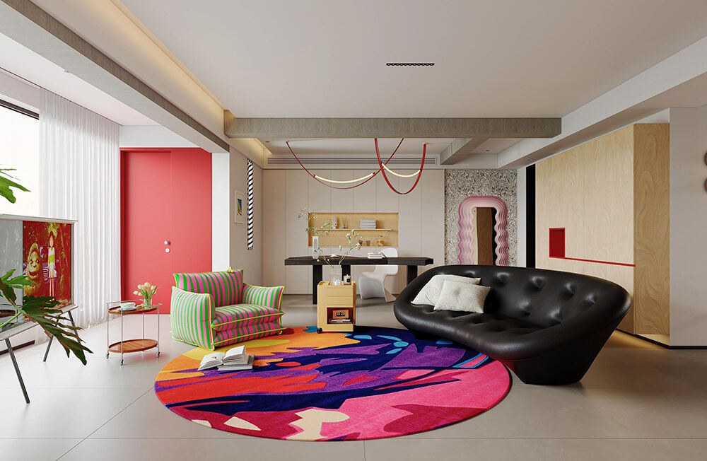 Artistic Whole House Custom Furniture with Bold Color Combinations, Unique Shapes, and Creative Designs for a Vibrant Home Space