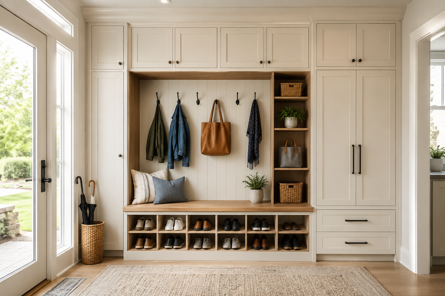 How to Plan a Practical Mudroom Entrance Cabinet for a Family Home