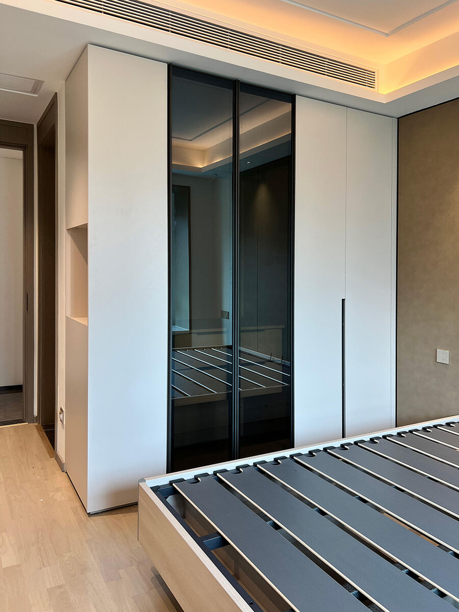 Modern Glass - Door Wardrobe with Mirror