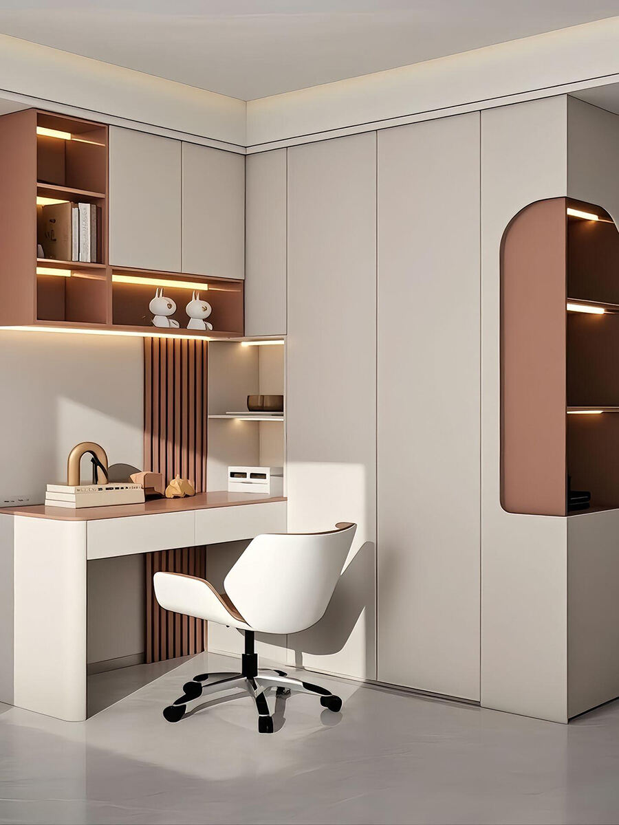 Combinación Moderna y Minimalista de Ropero y Escritorio