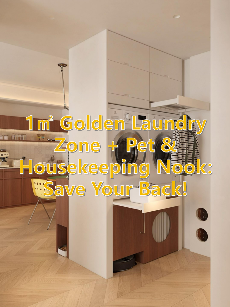 โซนซักล้างทองคำ 1 ตร.ม. + มุมสำหรับสัตว์เลี้ยงและแม่บ้าน: ถนอมหลังคุณ!