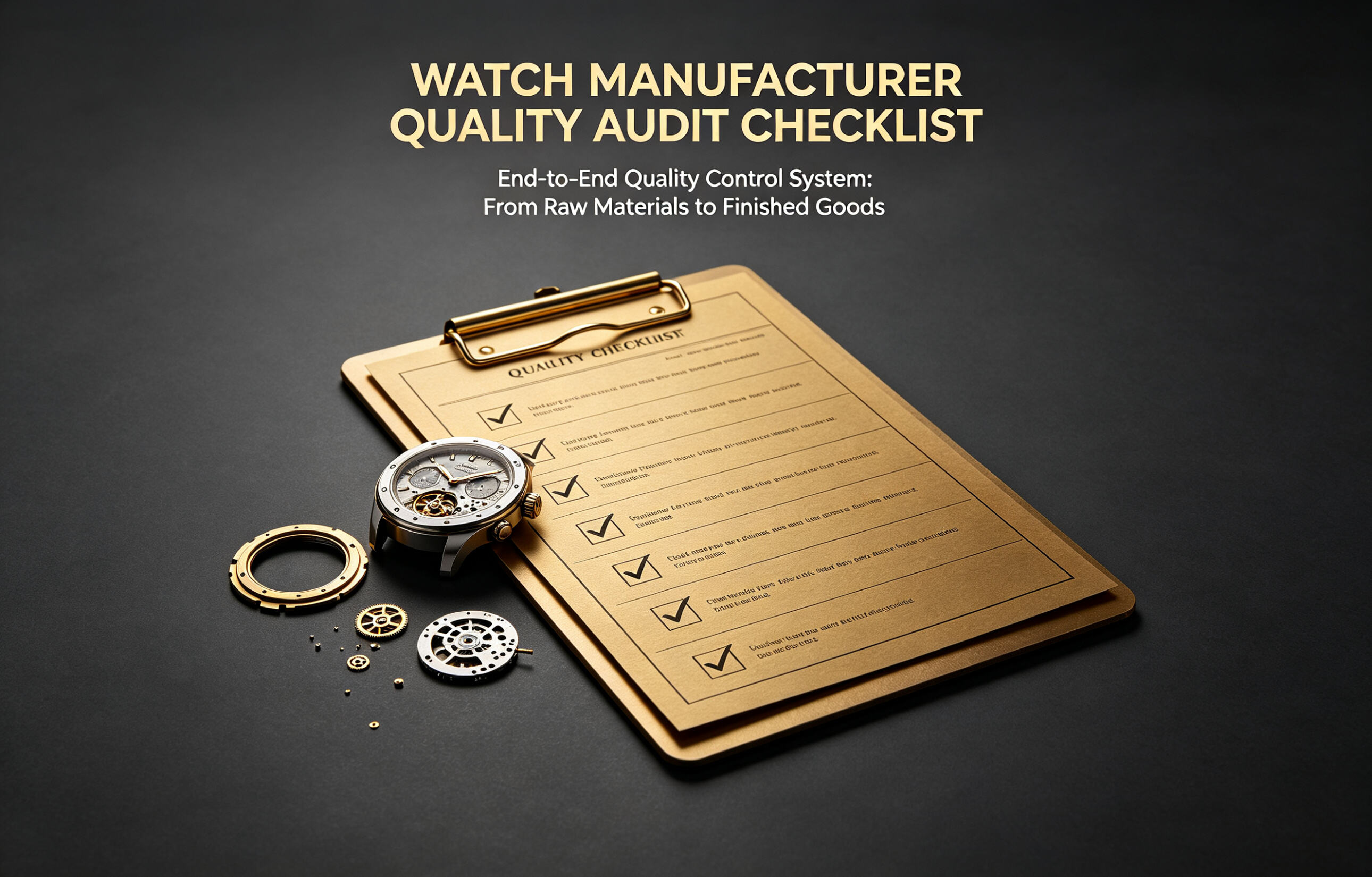 High-Quality Watch Manufacturer Audit Checklist: End-to-End Quality Control from Incoming Materials to Finished Products